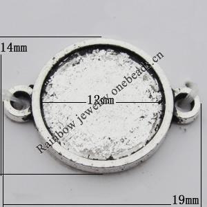 Connector Zinc Alloy Jewelry Findings Lead-free, 19x14mm, Hole:2mm, Sold by Bag
