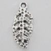 Pendant Zinc Alloy Jewelry Findings Lead-free, Leaf 7x15mm Hole:1mm, Sold by Bag