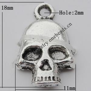 Pendant Zinc Alloy Jewelry Findings Lead-free, 11x18mm Hole:2mm, Sold by Bag