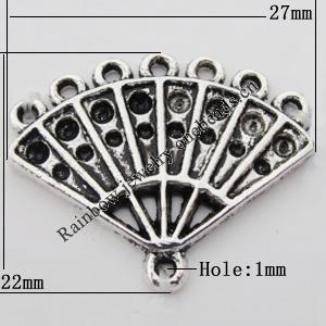 Connector Zinc Alloy Jewelry Findings Lead-free, 27x22mm, Hole:1mm, Sold by Bag