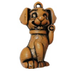 Imitation Wood Acrylic Pendants, Dog 50x29mm Hole:2mm, Sold by Bag