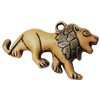 Imitation Wood Acrylic Pendants, Lion 60x35mm Hole:2mm, Sold by Bag