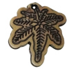 Imitation Wood Acrylic Pendants, Leaf 24x21mm Hole:1mm, Sold by Bag