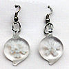 Inner Flower Handmade Lampwork Earring, 17x26mm, Sold by Pair