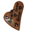 Imitation Wood Acrylic Pendants, Heart 41x32mm Hole:1mm, Sold by Bag