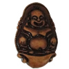 Imitation Wood Acrylic Pendants, Buddha 32x22mm Hole:1mm, Sold by Bag