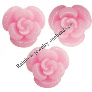 Resin Cabochons, No Hole Headwear & Costume Accessory, Flower 8mm, Sold by Bag