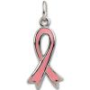 Zinc alloy Jewelry Pendants, Pink Enamel Breast Cancer Ribbon, Nickel-free & Lead-free, 21x10mm, Sold by PC