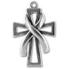 Zinc alloy Awareness Ribbon and Cross Pendant, Nickel-free & Lead-free, 33x21.5mm, Sold by PC