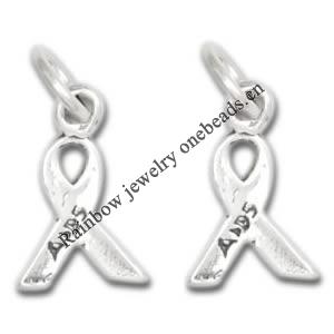 Zinc alloy Aids Awareness Charm, 15x9mm, Nickel-free & Lead-free, Sold by PC