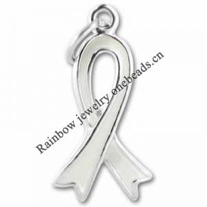 Zinc alloy Enamel Ribbon Charm, 21x10mm, Sold by Bag