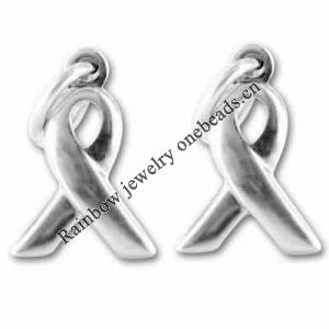 Zinc alloy Breast Cancer Charm, 14.5x10mm, Sold by Bag 