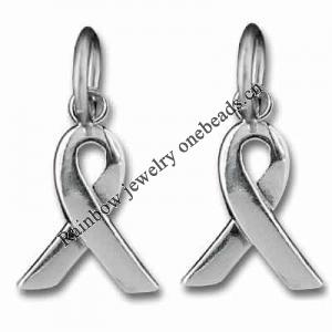 Zinc alloy Survivor Awareness Ribbon Charm, 14.5x10mm, Sold by Bag