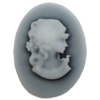 Cameos Resin Beads, No-Hole Jewelry findings, 38x29mm, Sold by Bag 