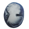 Cameos Resin Beads, No-Hole Jewelry findings, 39x28mm, Sold by Bag 