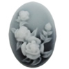 Cameos Resin Beads, No-Hole Jewelry findings, 39x27mm, Sold by Bag 