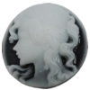 Cameos Resin Beads, No-Hole Jewelry findings, 31mm, Sold by Bag 