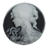 Cameos Resin Beads, No-Hole Jewelry findings, 47mm, Sold by Bag 