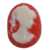 Cameos Resin Beads, No-Hole Jewelry findings, 8x6mm, Sold by Bag 