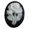 Cameos Resin Beads, No-Hole Jewelry findings, 14x10mm, Sold by Bag 