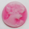 Cameos Resin Beads, No-Hole Jewelry findings, 18mm, Sold by Bag 