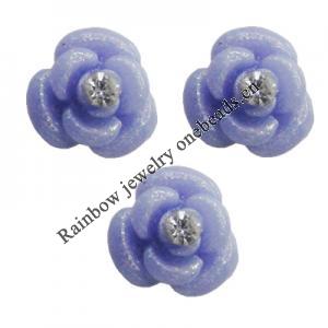 Resin Cabochons, No Hole Headwear & Costume Accessory, Flower 14mm, Sold by Bag