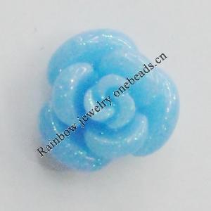 Resin Cabochons, No Hole Headwear & Costume Accessory, Flower 14mm, Sold by Bag