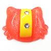 Resin Cabochons, No Hole Headwear & Costume Accessory, Animal with Acrylic Zircon 24x32mm, Sold by Bag