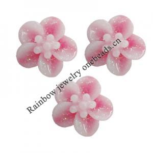 Resin Cabochons, No Hole Headwear & Costume Accessory, Flower 10mm, Sold by Bag