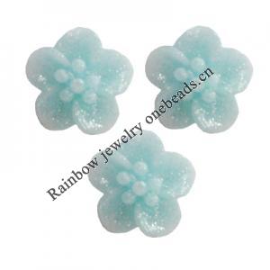 Resin Cabochons, No Hole Headwear & Costume Accessory, Flower 10mm, Sold by Bag