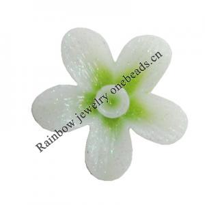 Resin Cabochons, No Hole Headwear & Costume Accessory, Flower 15mm, Sold by Bag