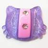 Resin Cabochons, No Hole Headwear & Costume Accessory, Animal with Acrylic Zircon 24x32mm, Sold by Bag