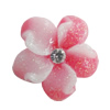 Resin Cabochons, No Hole Headwear & Costume Accessory, Flower with Acrylic Zircon 15mm, Sold by Bag