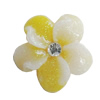 Resin Cabochons, No Hole Headwear & Costume Accessory, Flower with Acrylic Zircon 15mm, Sold by Bag