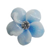 Resin Cabochons, No Hole Headwear & Costume Accessory, Flower with Acrylic Zircon 15mm, Sold by Bag