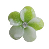 Resin Cabochons, No Hole Headwear & Costume Accessory, Flower with Acrylic Zircon 15mm, Sold by Bag