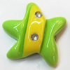 Resin Cabochons, No Hole Headwear & Costume Accessory, Flower with Acrylic Zircon 32mm, Sold by Bag