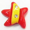 Resin Cabochons, No Hole Headwear & Costume Accessory, Flower with Acrylic Zircon 32mm, Sold by Bag