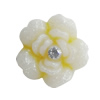 Resin Cabochons, No Hole Headwear & Costume Accessory, Flower with Acrylic Zircon 14mm, Sold by Bag