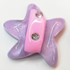 Resin Cabochons, No Hole Headwear & Costume Accessory, Flower with Acrylic Zircon 32mm, Sold by Bag