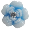 Resin Cabochons, No Hole Headwear & Costume Accessory, Flower with Acrylic Zircon 14mm, Sold by Bag