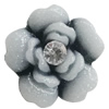 Resin Cabochons, No Hole Headwear & Costume Accessory, Flower with Acrylic Zircon 14mm, Sold by Bag