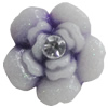 Resin Cabochons, No Hole Headwear & Costume Accessory, Flower with Acrylic Zircon 14mm, Sold by Bag