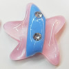 Resin Cabochons, No Hole Headwear & Costume Accessory, Flower with Acrylic Zircon 32mm, Sold by Bag