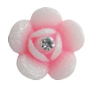 Resin Cabochons, No Hole Headwear & Costume Accessory, Flower with Acrylic Zircon 18mm, Sold by Bag