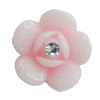 Resin Cabochons, No Hole Headwear & Costume Accessory, Flower with Acrylic Zircon 18mm, Sold by Bag