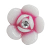 Resin Cabochons, No Hole Headwear & Costume Accessory, Flower with Acrylic Zircon 18mm, Sold by Bag