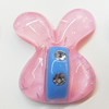 Resin Cabochons, No Hole Headwear & Costume Accessory, Animal Head with Acrylic Zircon 29x30mm, Sold by Bag