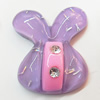 Resin Cabochons, No Hole Headwear & Costume Accessory, Animal Head with Acrylic Zircon 29x30mm, Sold by Bag