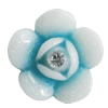 Resin Cabochons, No Hole Headwear & Costume Accessory, Flower with Acrylic Zircon 18mm, Sold by Bag